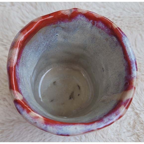 Red and white pottery cup piece - Picture 5 of 16